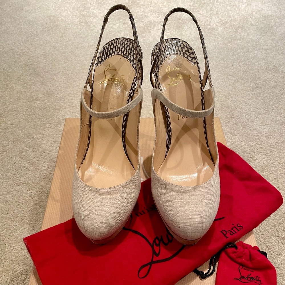“Vintage” Christian Louboutin Fine Bretelle 140 Sling Back